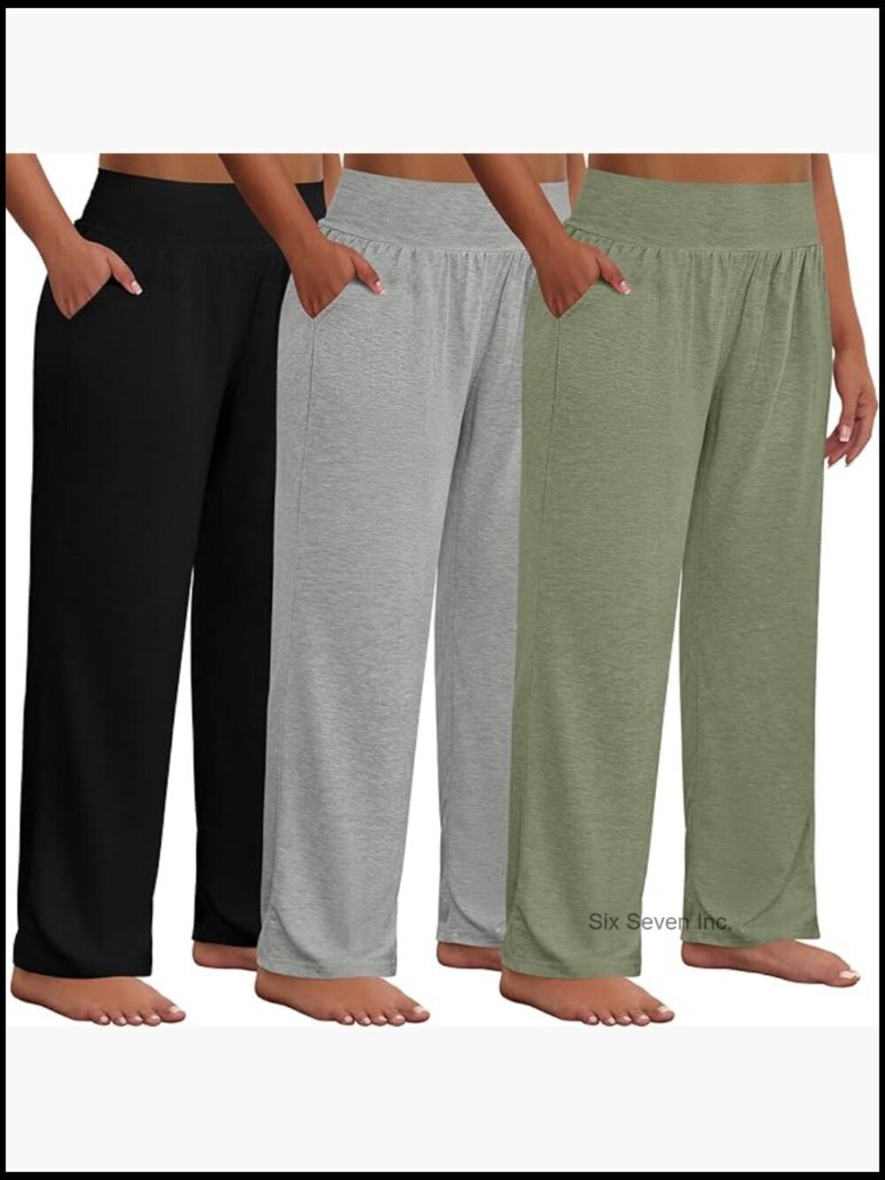 3 Pack Plus Size Wide Leg Yoga Pants High Waist Sweatpants Palazzo Lounge